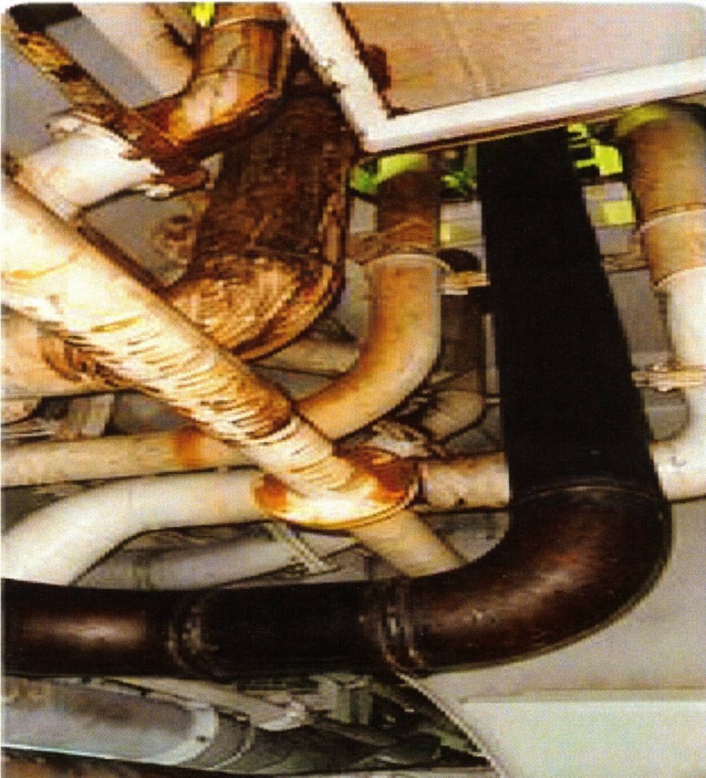 Completed pipework connected to the existing system