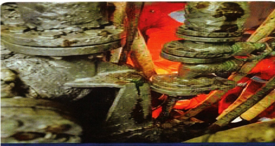 Damaged pipe section being cut out